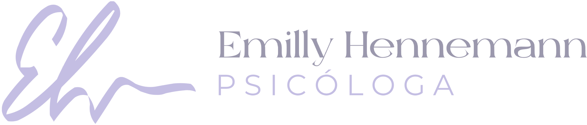 Emilly Hennemann Psicóloga logo in light purple #c4bee3 on a transparent background